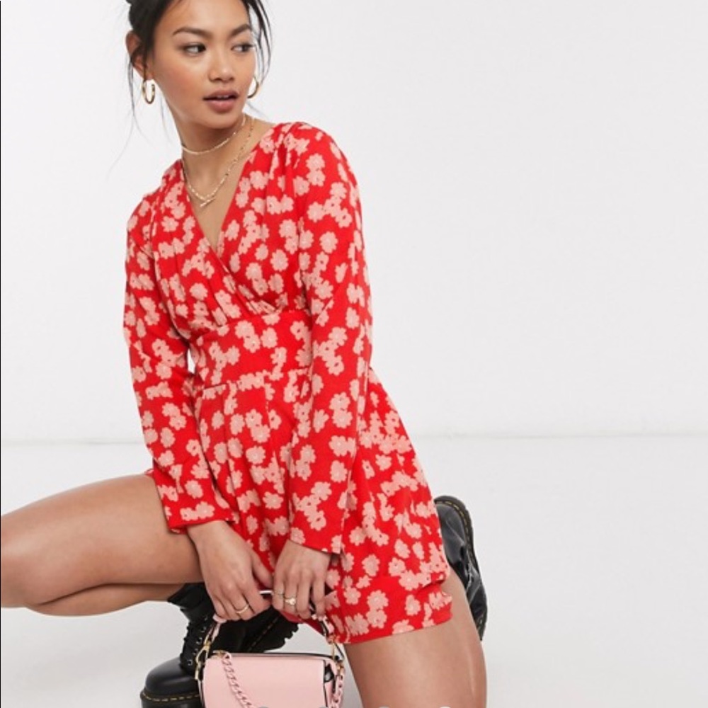 NWT ASOS Wednesday’s Girl Mini Dress Long Sleeve